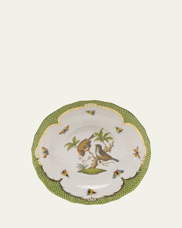 Rothschild Bird Green Motif 12 Dessert Plate